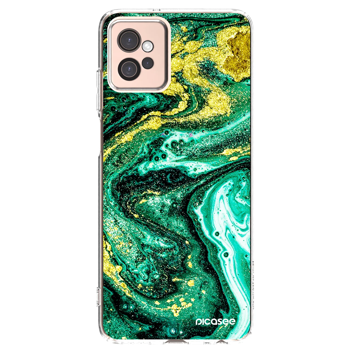 Picasee silikonski prozorni ovitek za Motorola Moto G32 - Green Gold