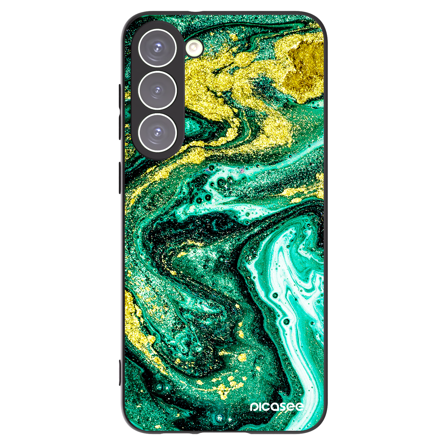 Picasee silikonski črni ovitek za Samsung Galaxy S23+ 5G - Green Gold