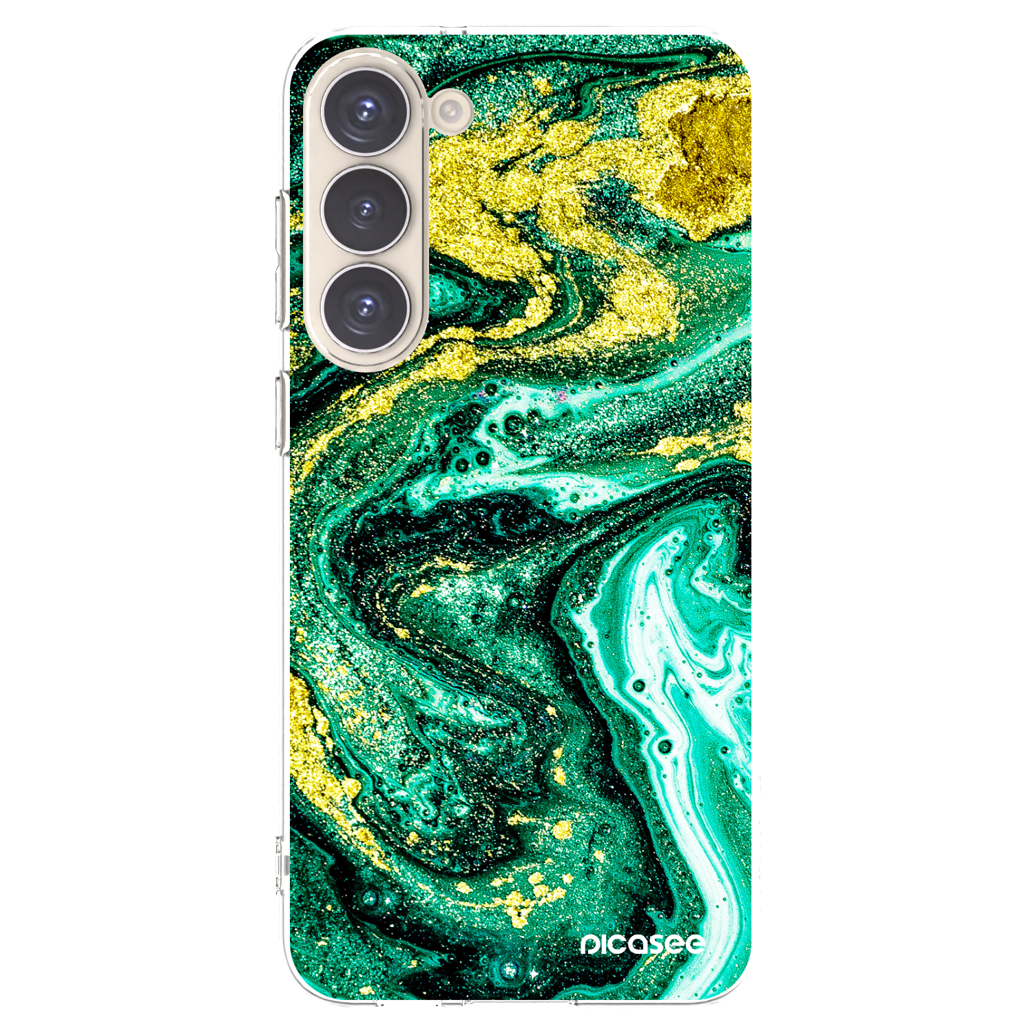 Picasee silikonski prozorni ovitek za Samsung Galaxy S23+ 5G - Green Gold