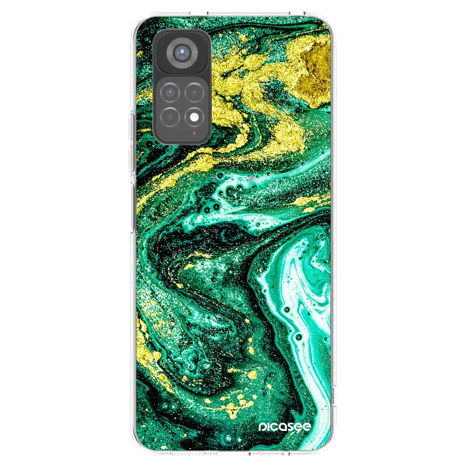 Picasee silikonski prozorni ovitek za Xiaomi Redmi Note 11S 5G - Green Gold