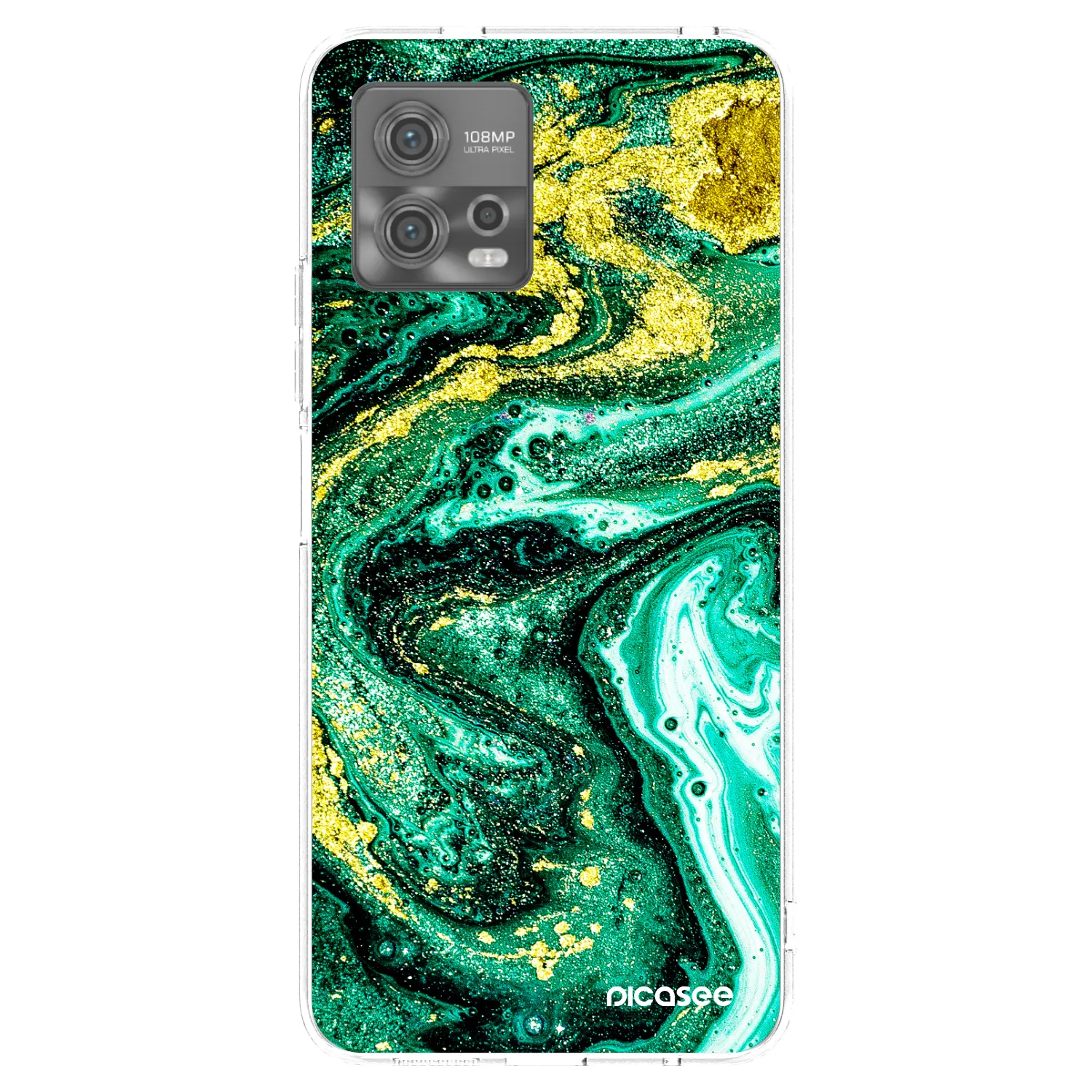 Picasee silikonski prozorni ovitek za Motorola Moto G72 - Green Gold