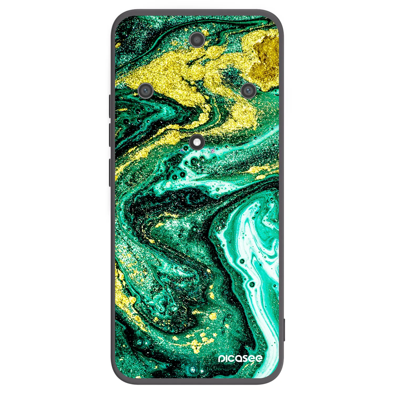 Picasee silikonski črni ovitek za Honor Magic5 Lite 5G - Green Gold