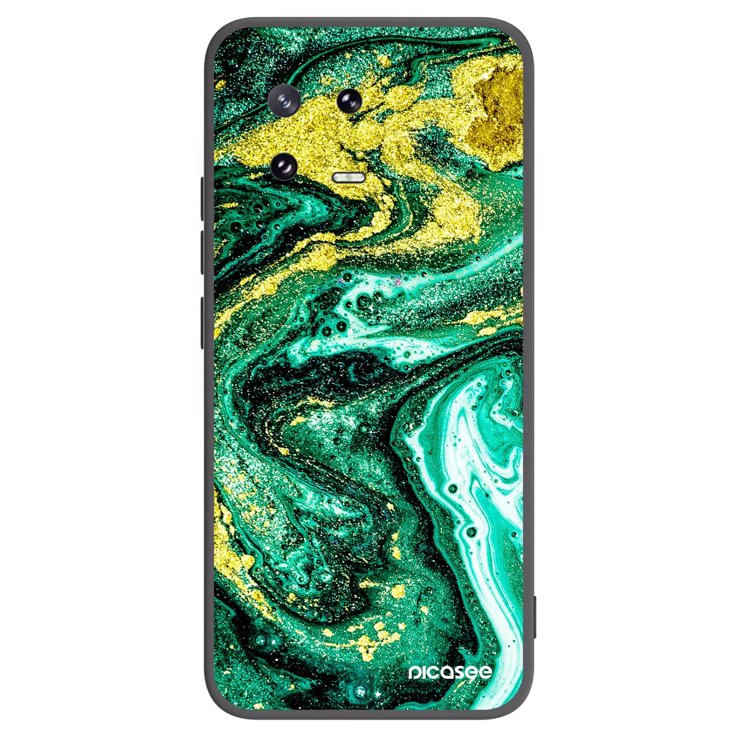 Picasee silikonski črni ovitek za Xiaomi 13 Pro - Green Gold