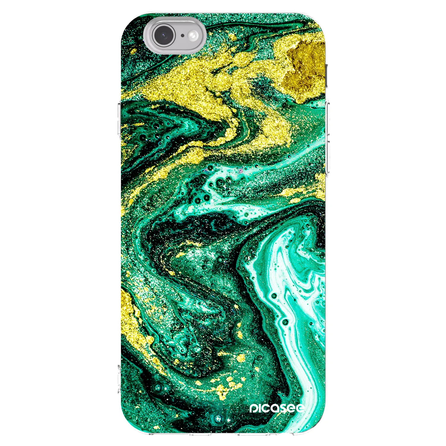 Picasee silikonski prozorni ovitek za Apple iPhone 6/6S - Green Gold