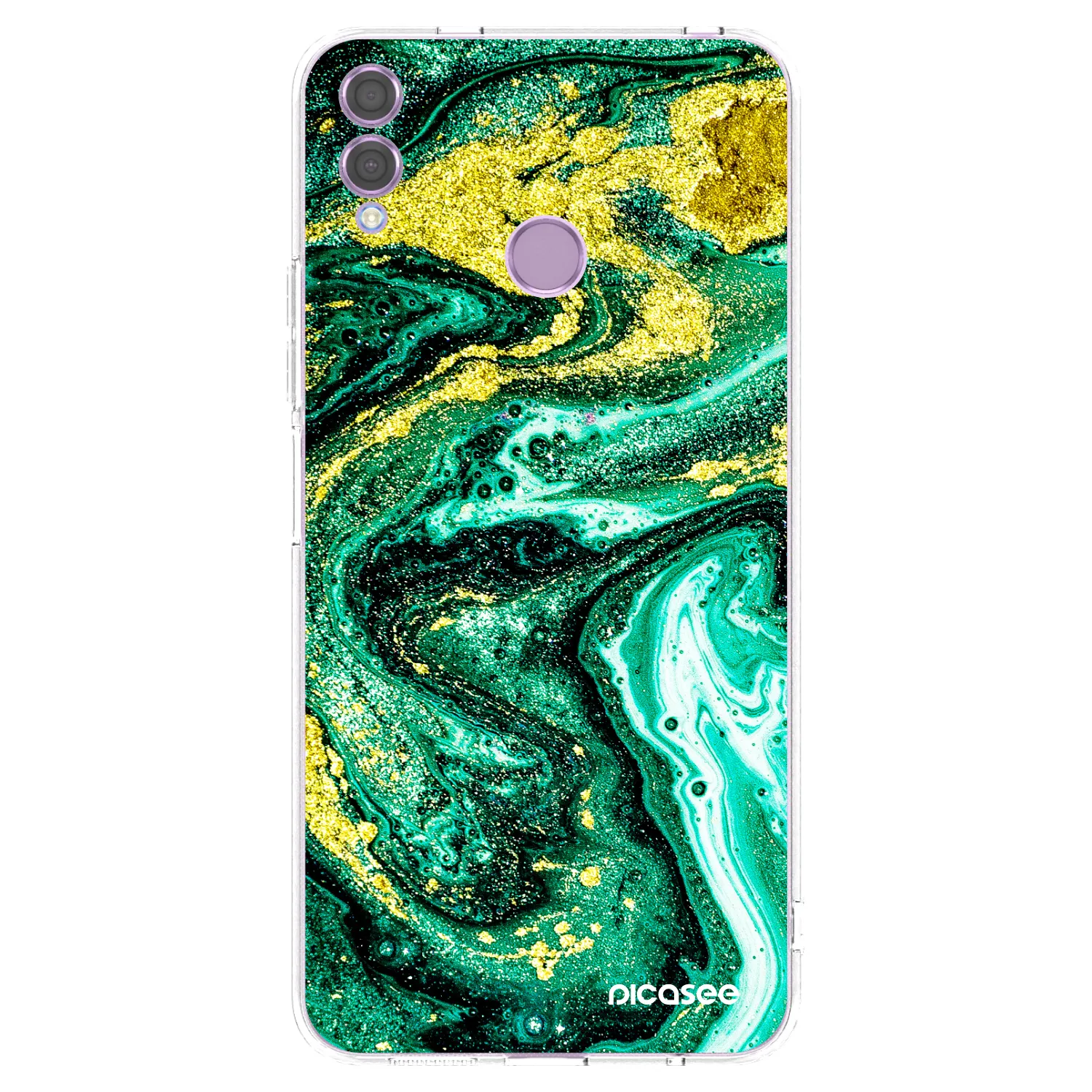 Picasee silikonski prozorni ovitek za Honor 8X - Green Gold