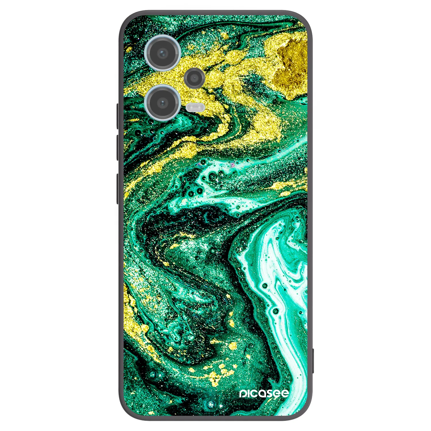 Picasee silikonski črni ovitek za Xiaomi Redmi Note 12 5G - Green Gold