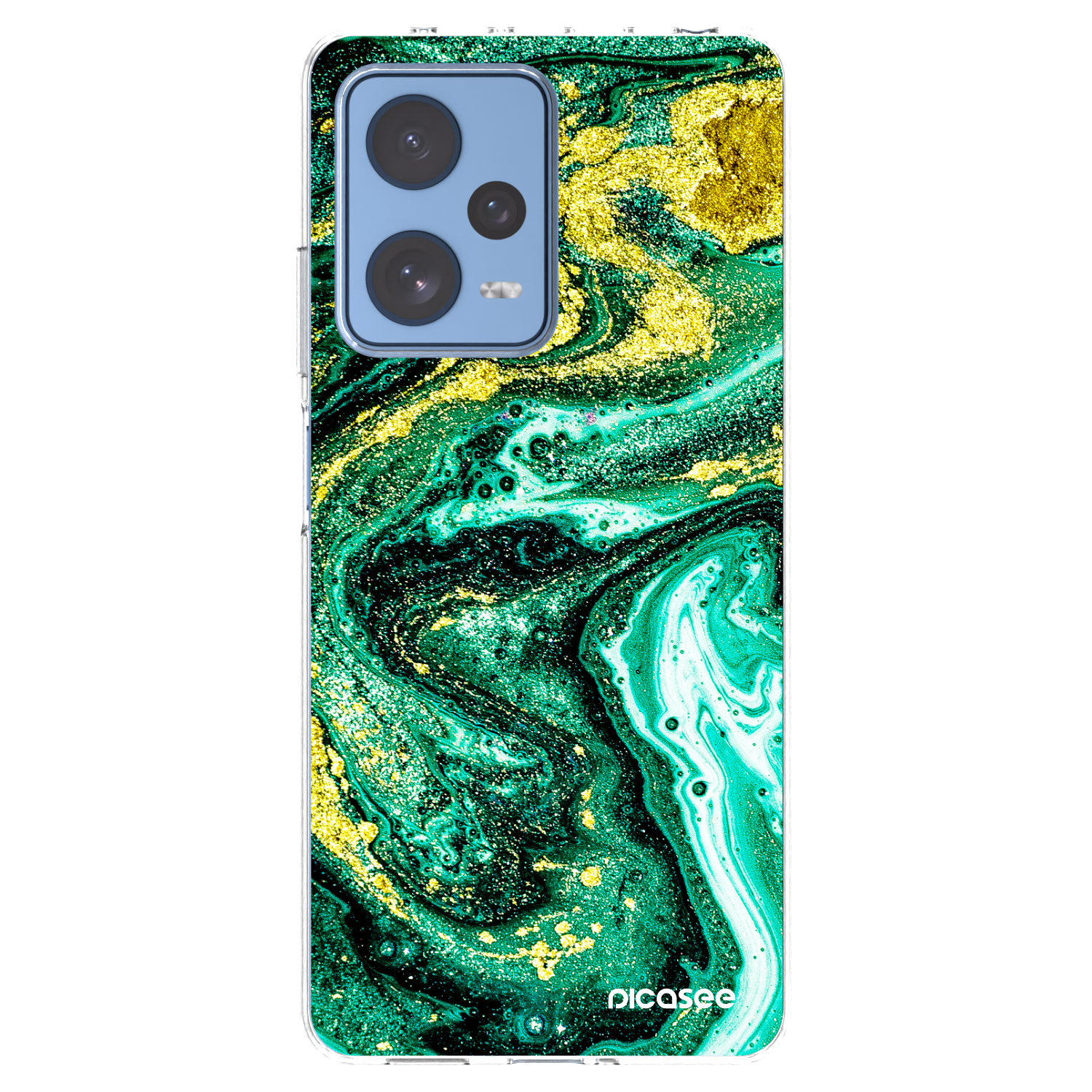 Picasee silikonski prozorni ovitek za Xiaomi Redmi Note 12 Pro 5G - Green Gold