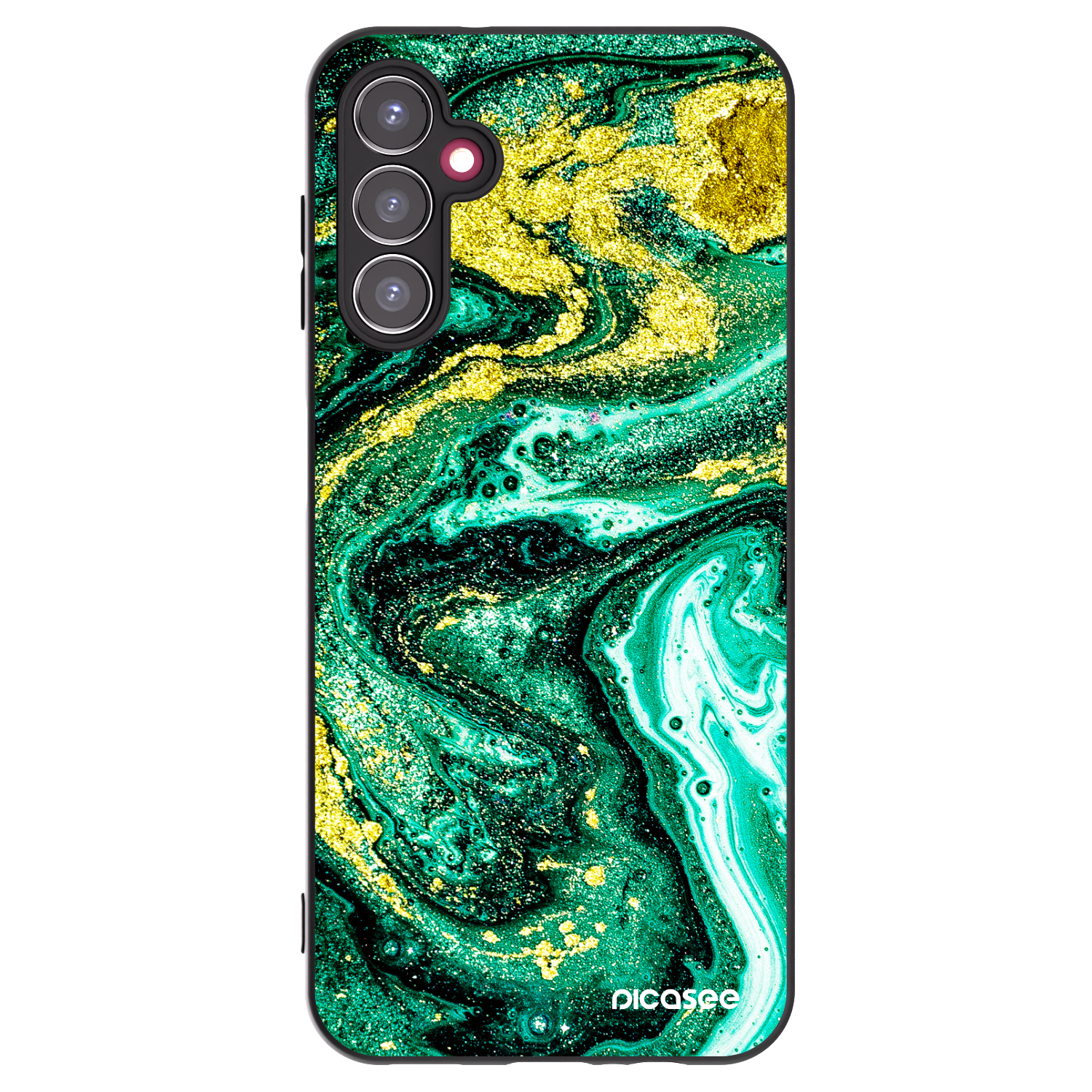 Picasee silikonski črni ovitek za Samsung Galaxy A14 5G A146P - Green Gold