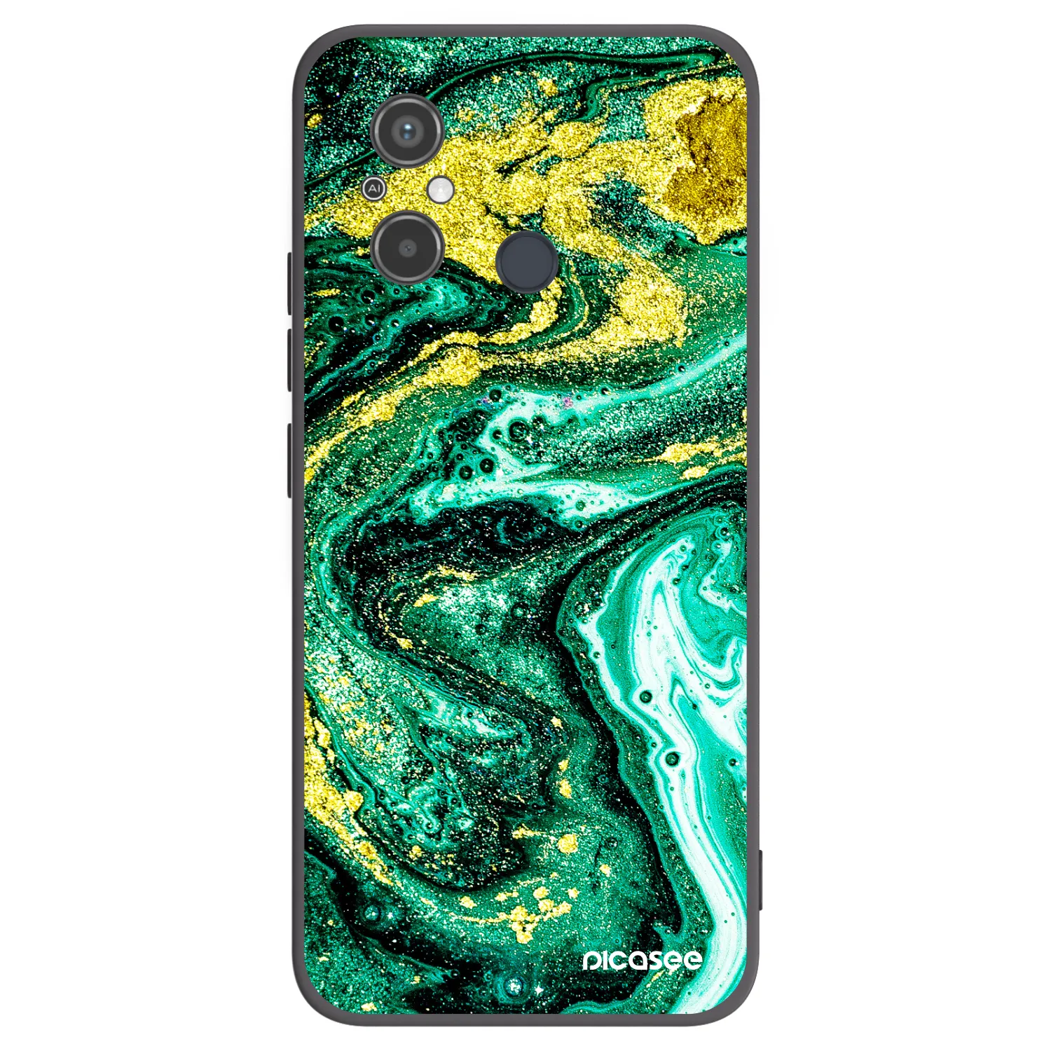 Picasee silikonski črni ovitek za Xiaomi Redmi 12C - Green Gold