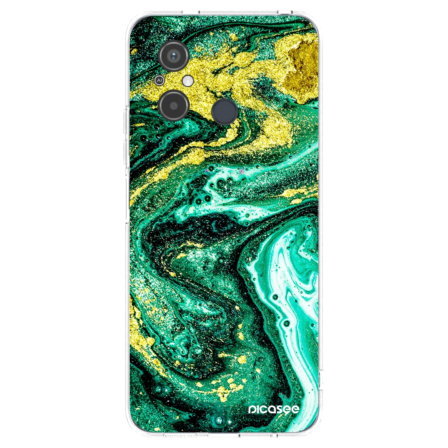 Picasee silikonski prozorni ovitek za Xiaomi Redmi 12C - Green Gold