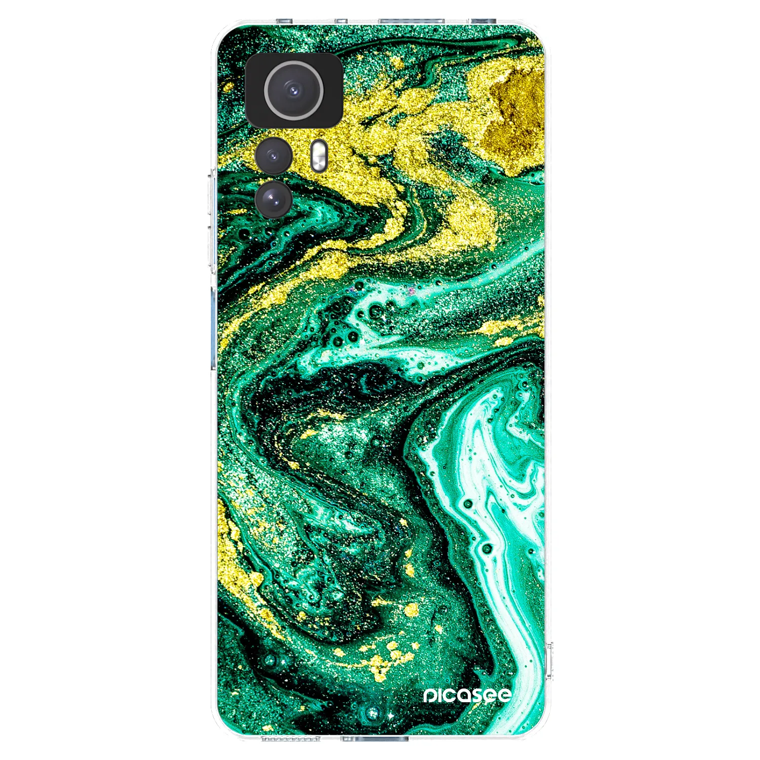 Picasee silikonski prozorni ovitek za Xiaomi Redmi Note 12S - Green Gold