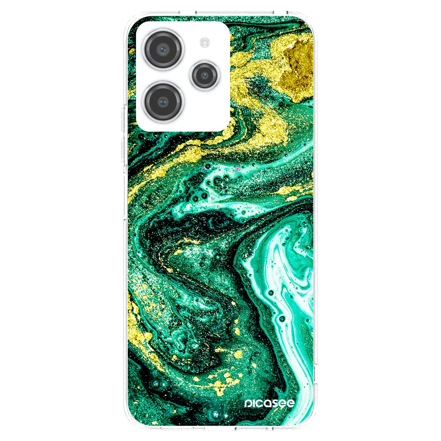 Picasee silikonski prozorni ovitek za Xiaomi Redmi 12 4G - Green Gold