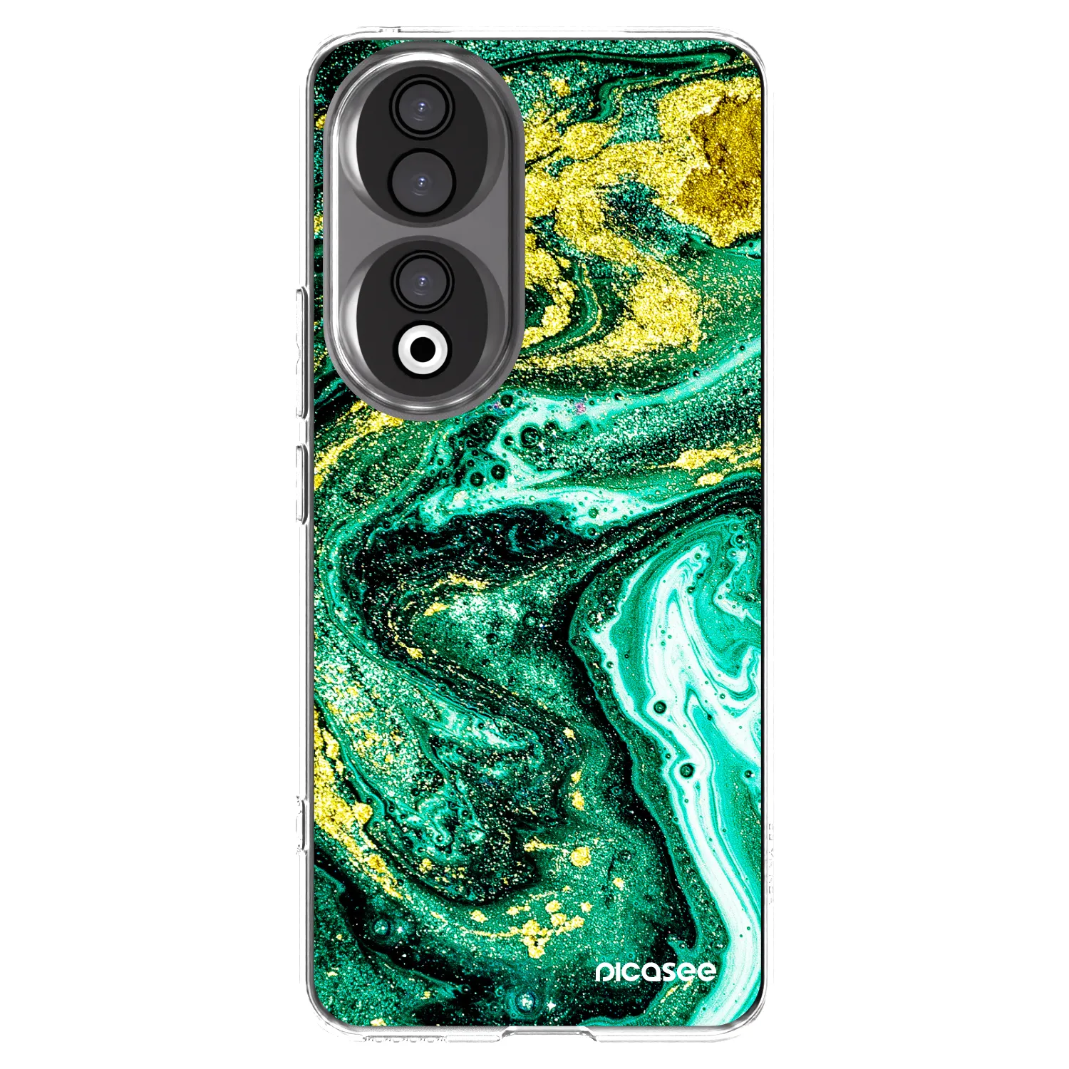Picasee silikonski prozorni ovitek za Honor 90 5G - Green Gold