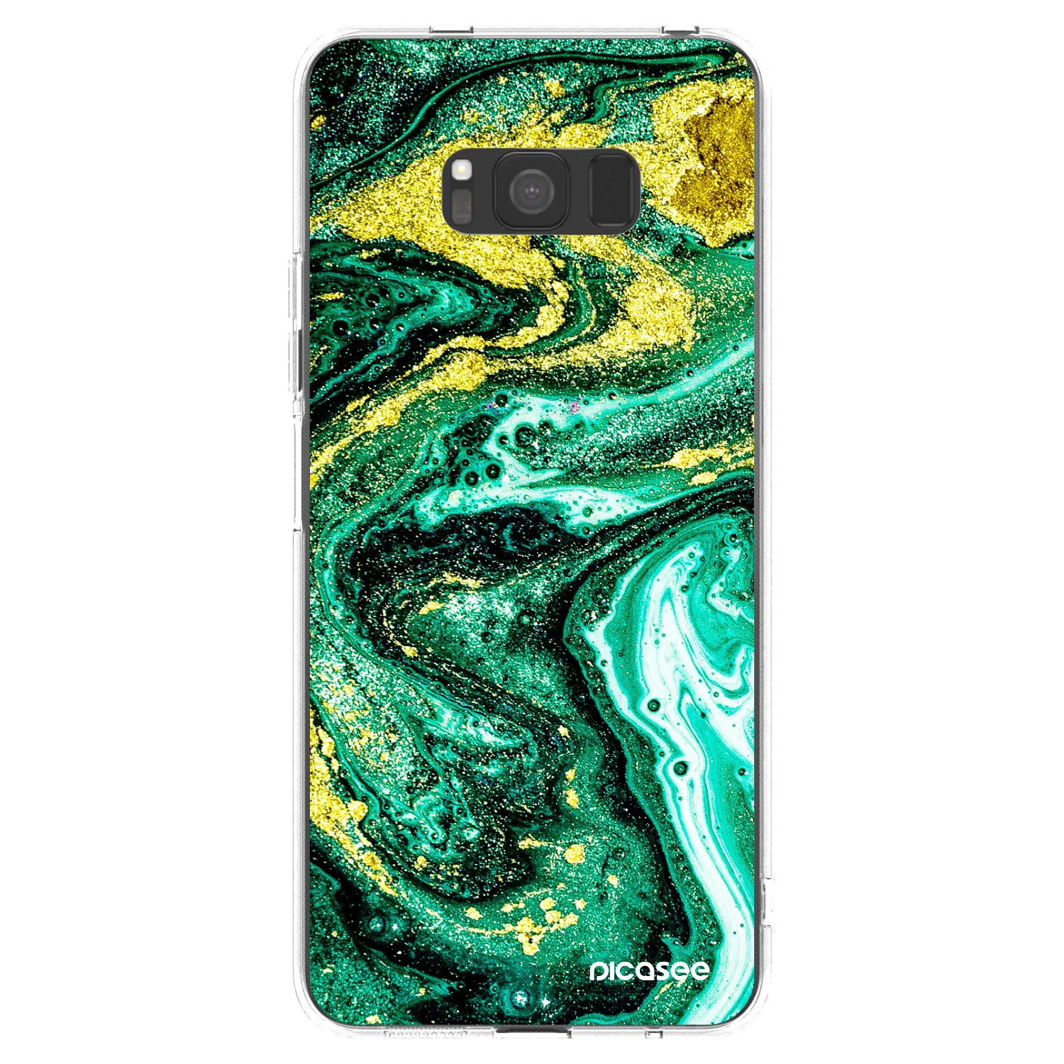 Picasee silikonski prozorni ovitek za Samsung Galaxy S8 G950F - Green Gold