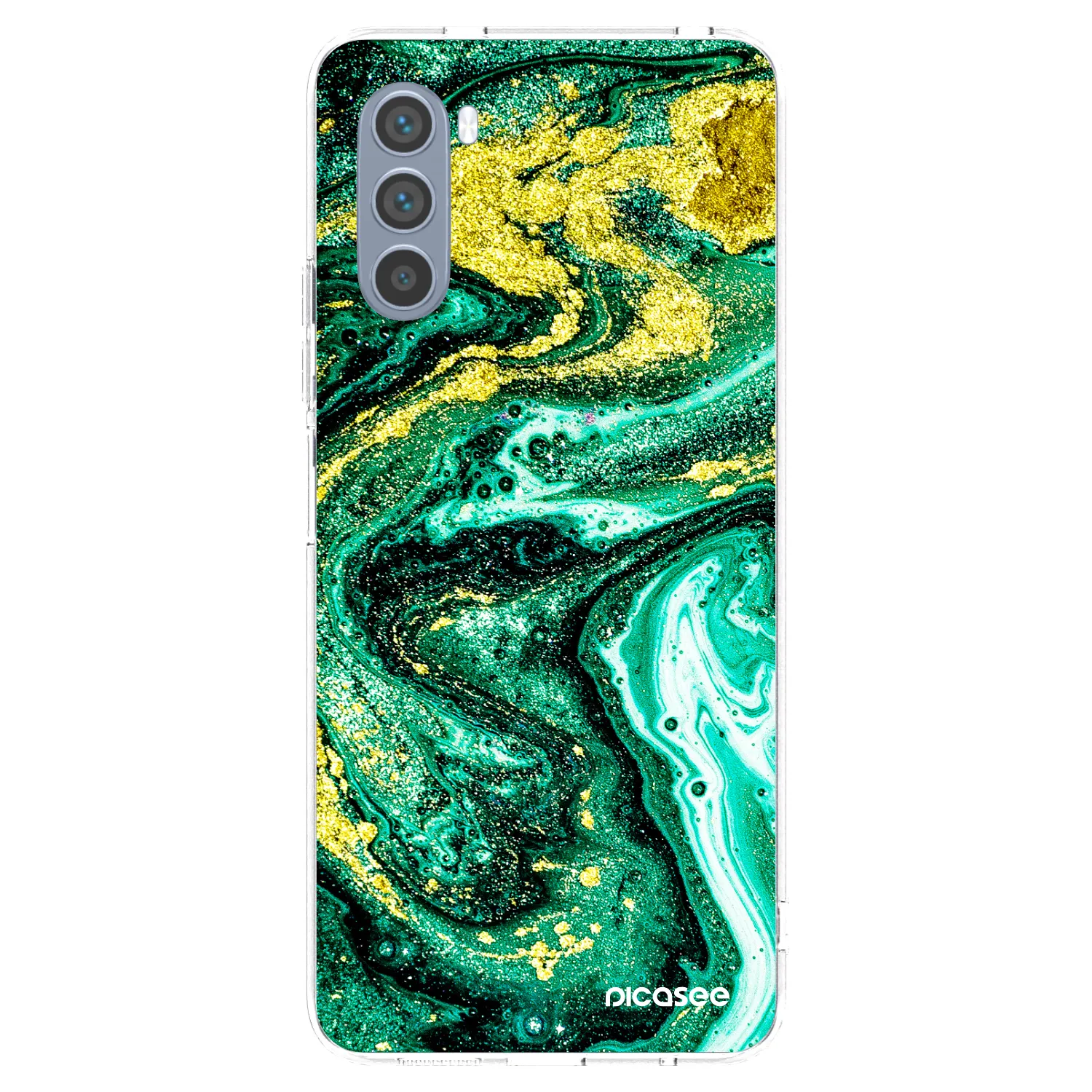 Picasee silikonski prozorni ovitek za Motorola Moto G62 - Green Gold