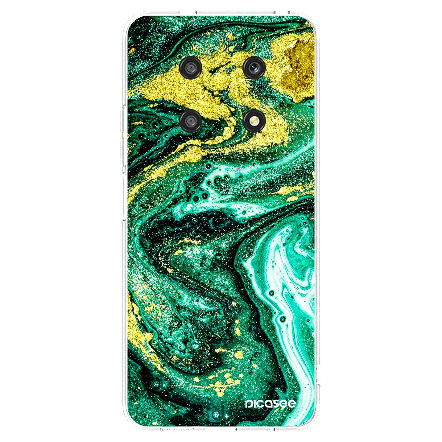 Picasee silikonski prozorni ovitek za Honor Magic4 Lite 5G - Green Gold