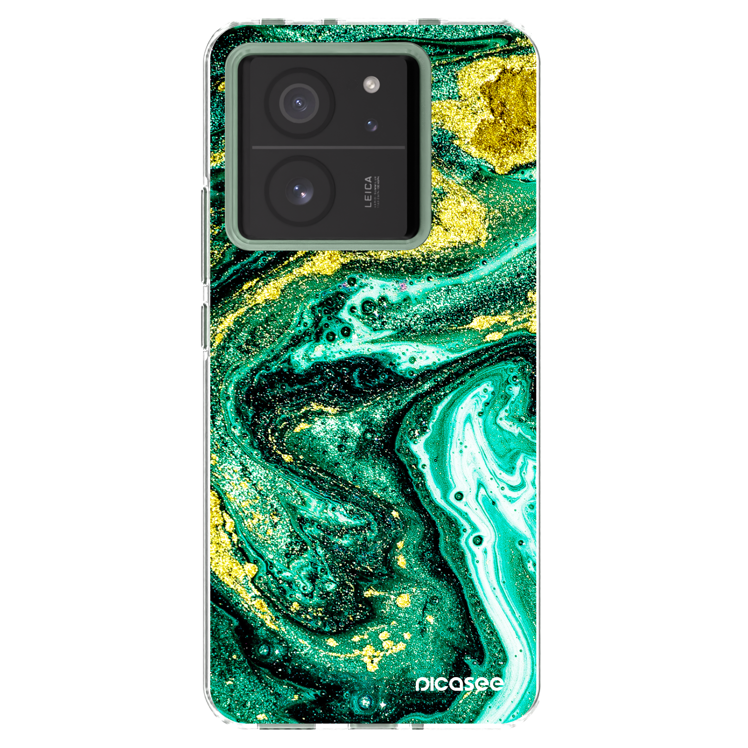Picasee silikonski prozorni ovitek za Xiaomi 13T - Green Gold