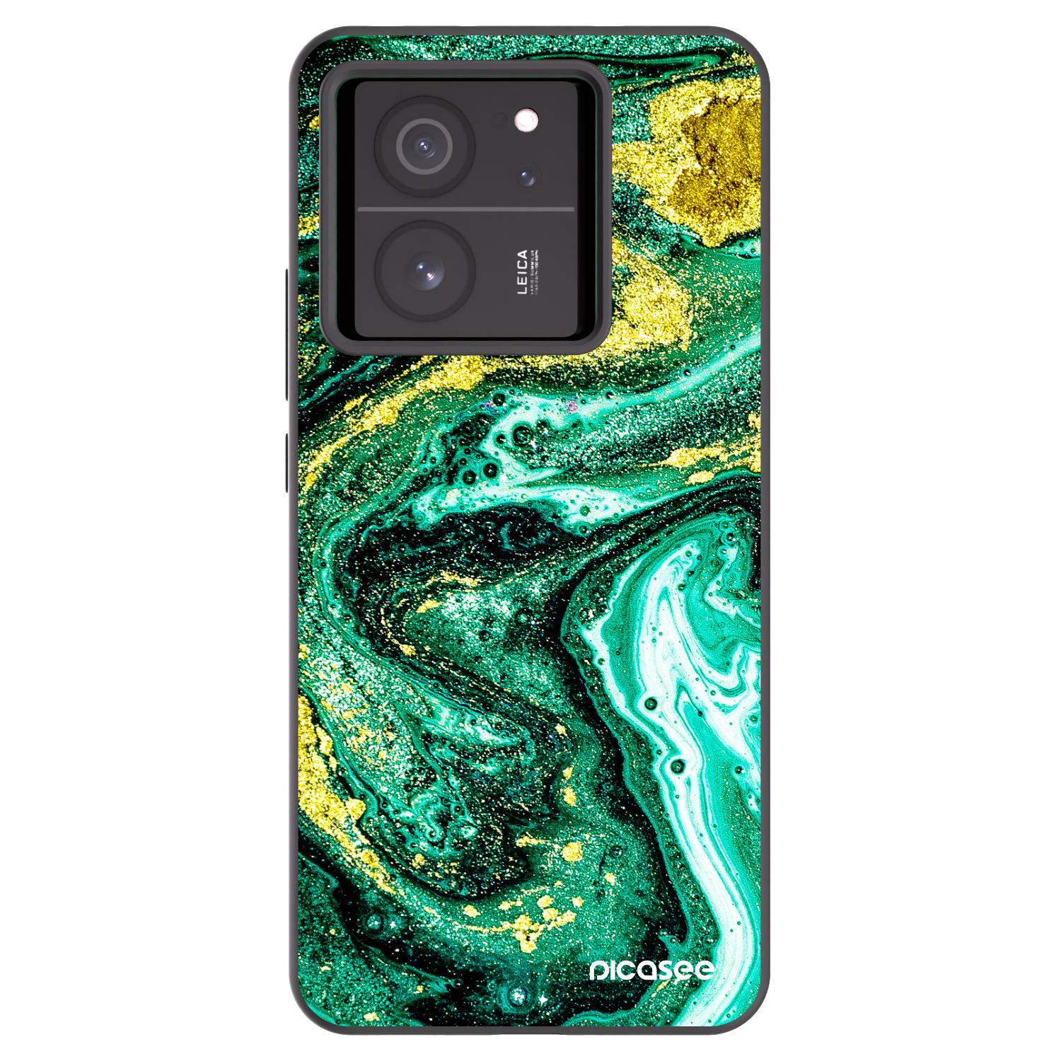 Picasee silikonski črni ovitek za Xiaomi 13T Pro - Green Gold