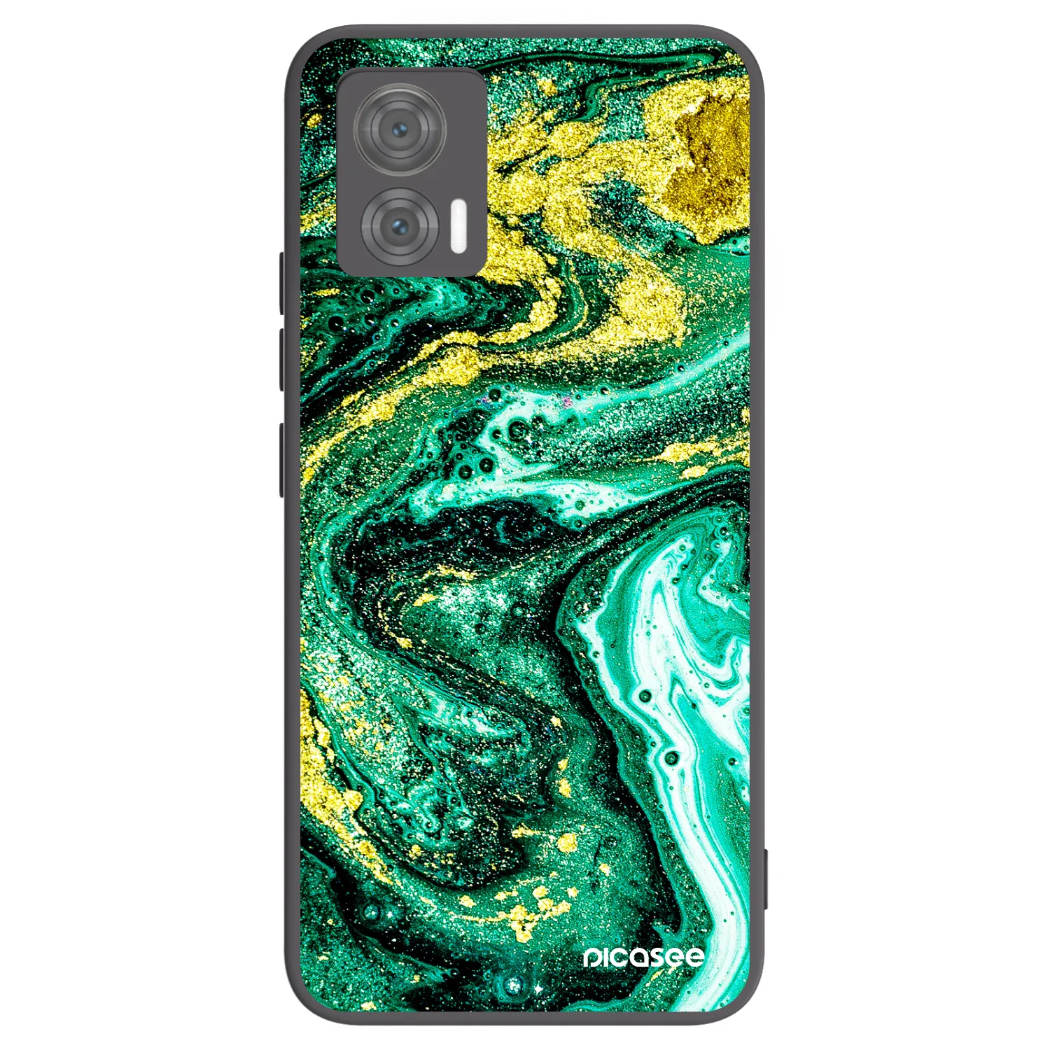 Picasee silikonski črni ovitek za Motorola Edge 30 Neo - Green Gold