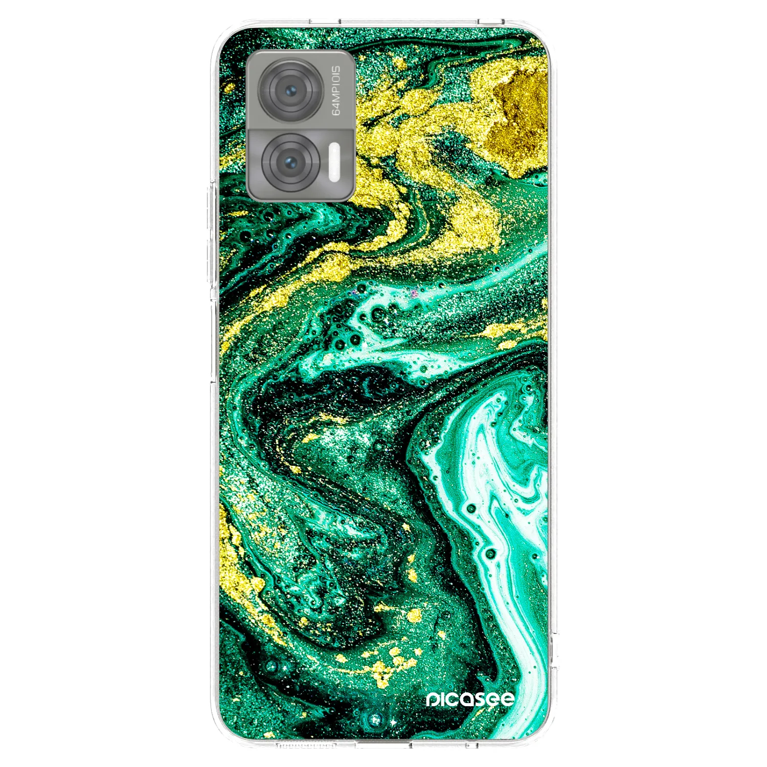 Picasee silikonski prozorni ovitek za Motorola Edge 30 Neo - Green Gold