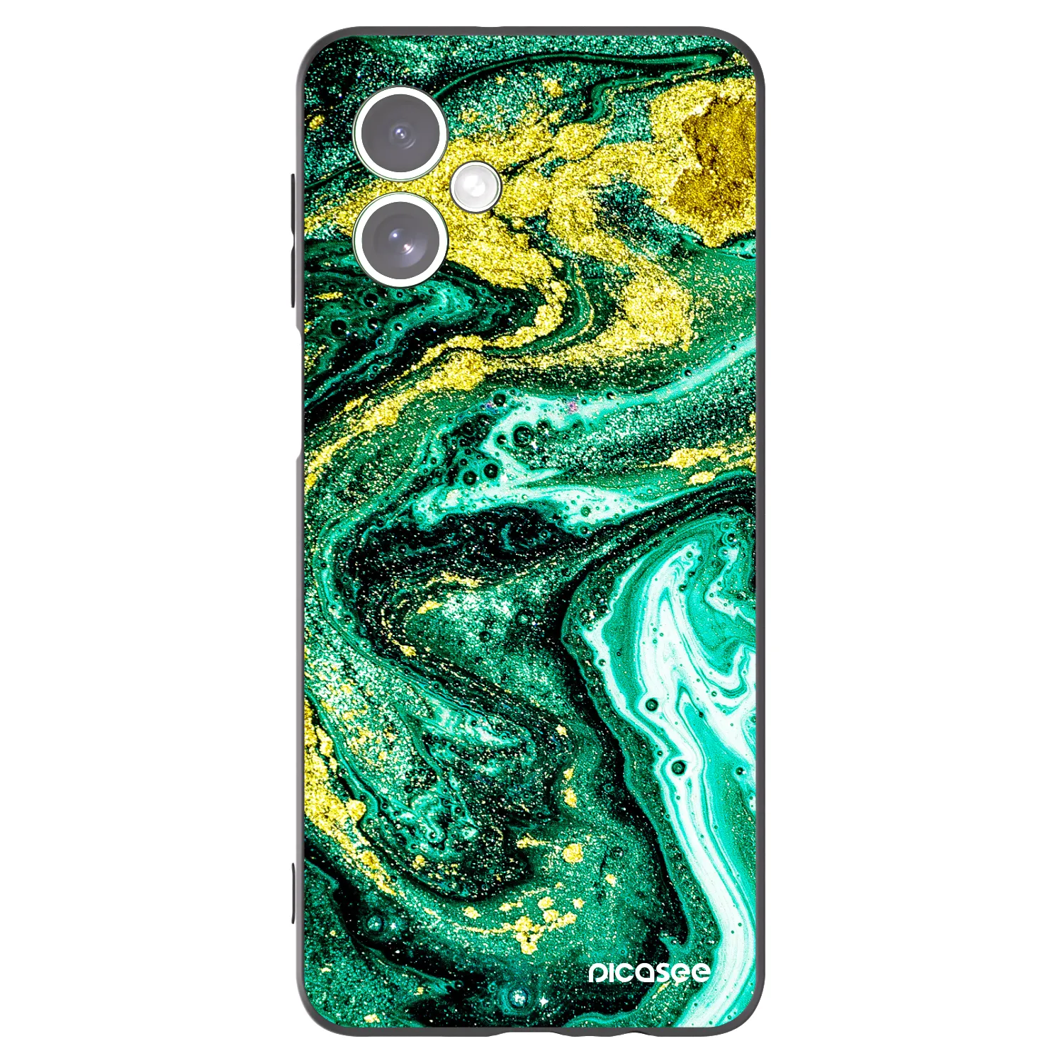 Picasee silikonski črni ovitek za Motorola Moto G54 5G - Green Gold