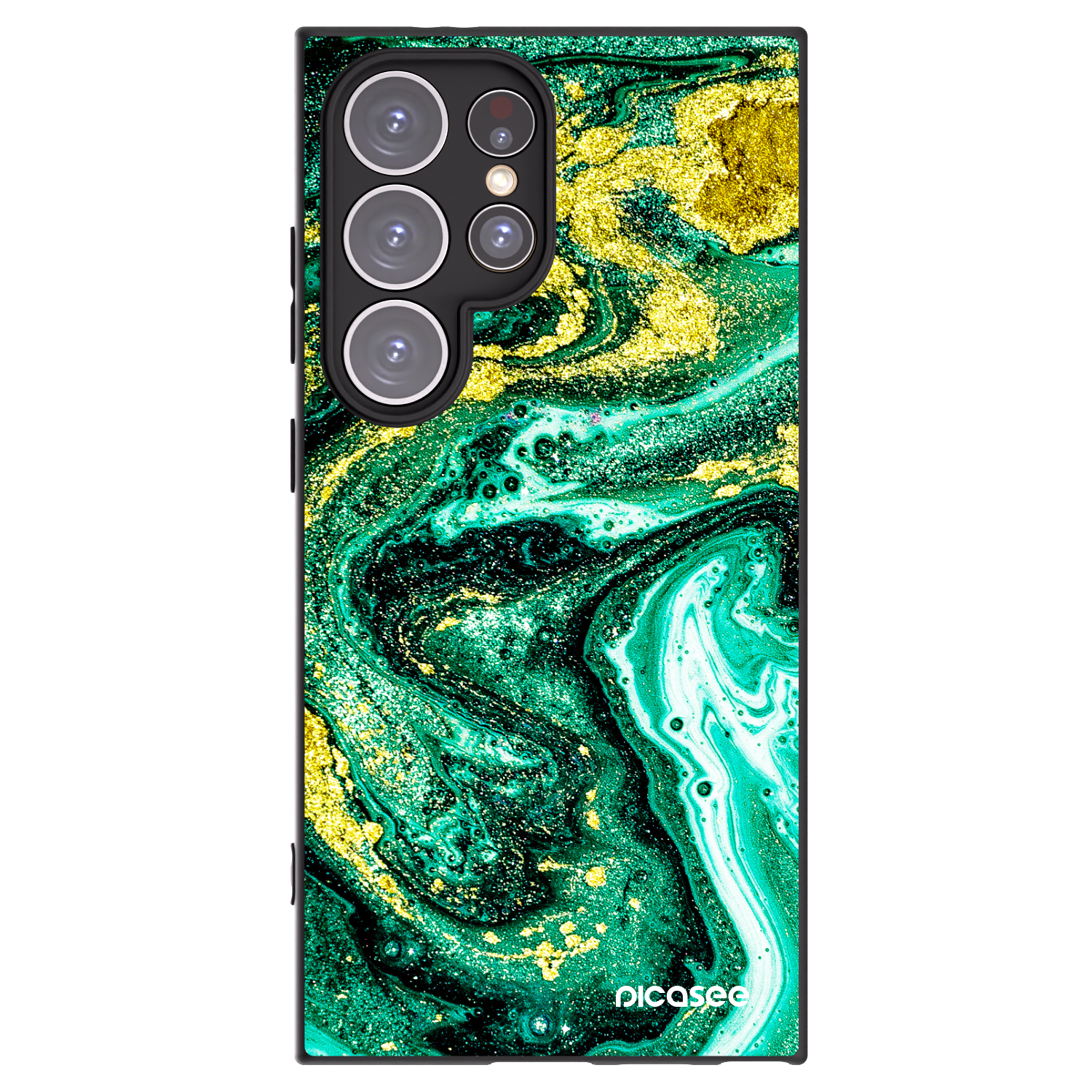 Picasee silikonski črni ovitek za Samsung Galaxy S24 Ultra S928B 5G - Green Gold