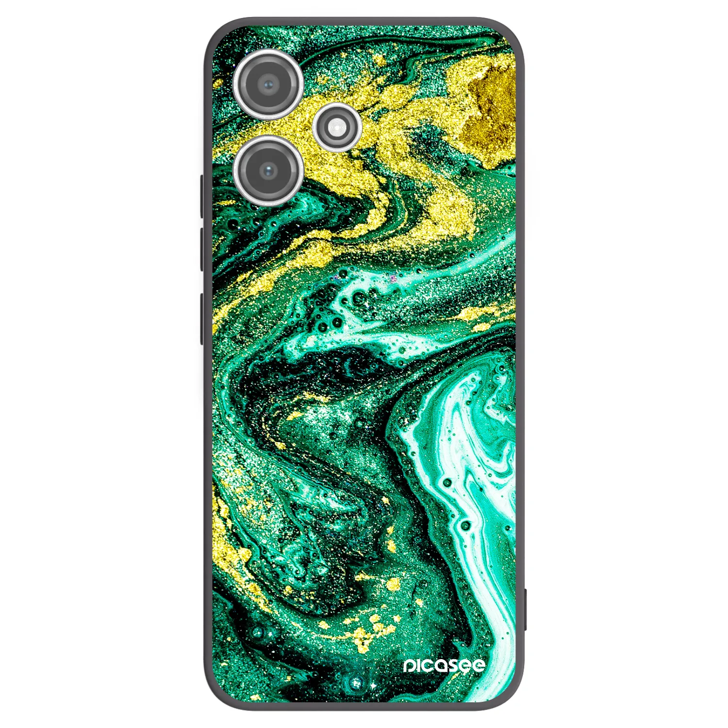 Picasee silikonski črni ovitek za Xiaomi Redmi 12 5G - Green Gold