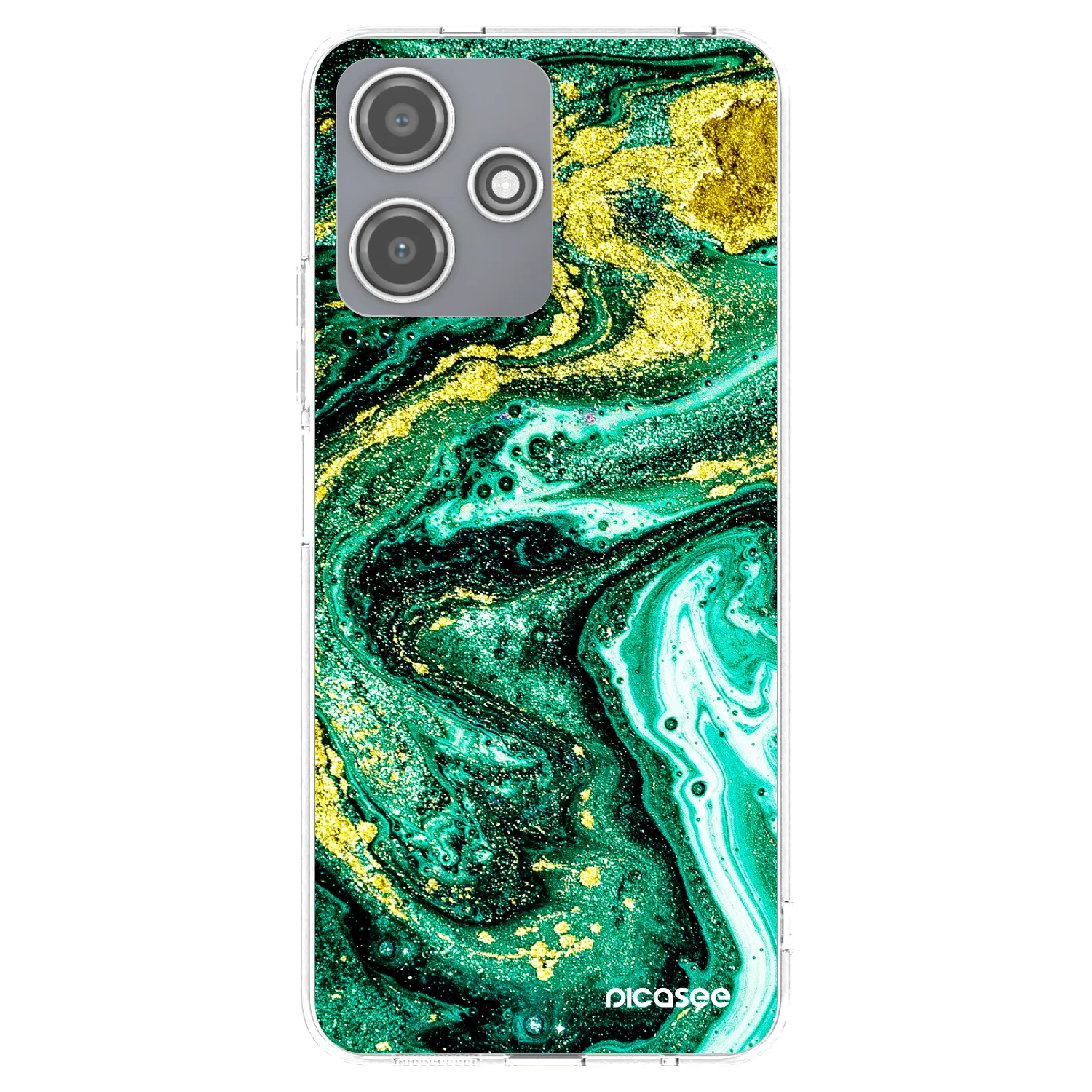 Picasee silikonski prozorni ovitek za Xiaomi Redmi 12 5G - Green Gold