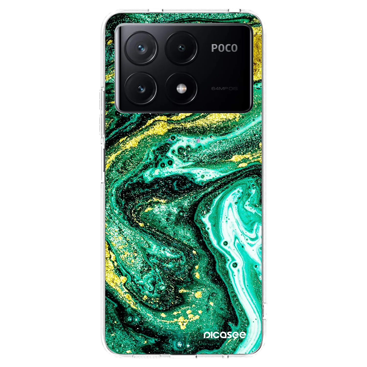 Picasee silikonski prozorni ovitek za Xiaomi Poco X6 Pro - Green Gold