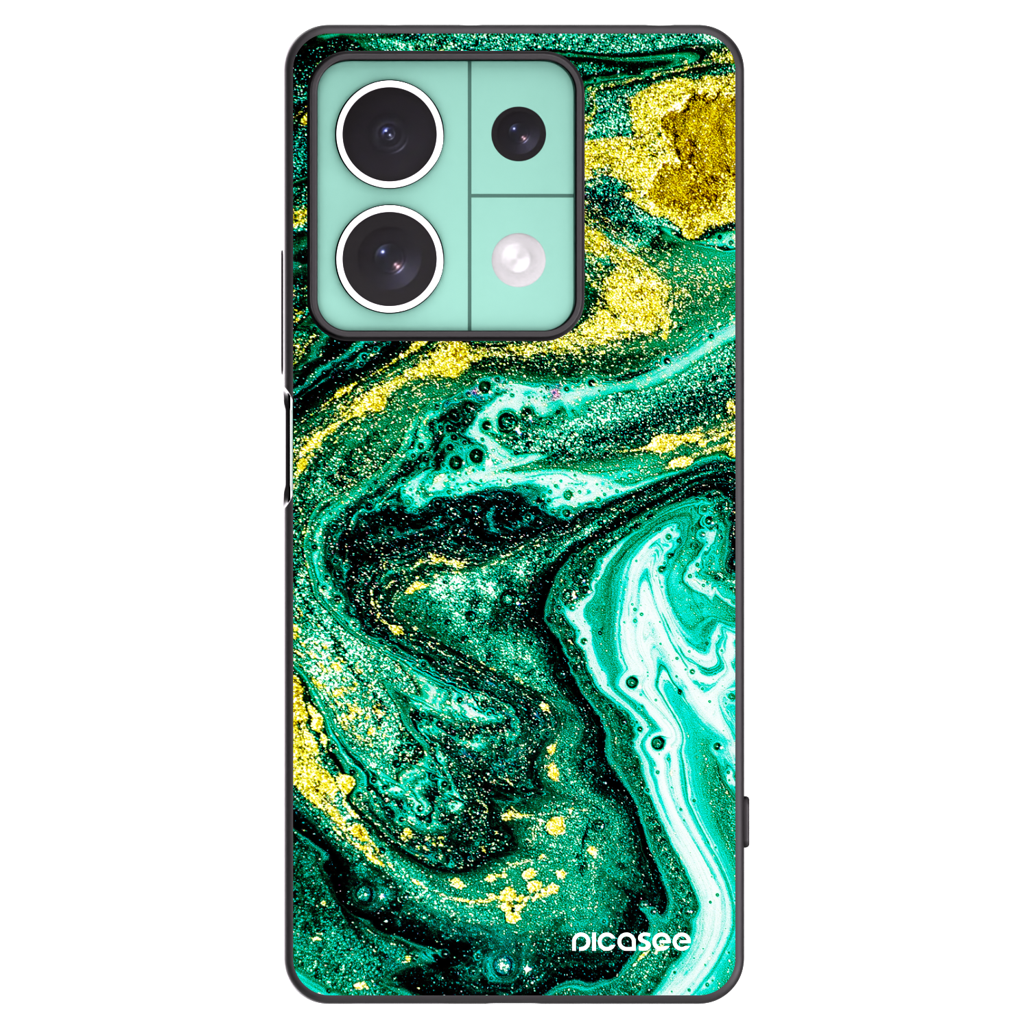Picasee silikonski črni ovitek za Xiaomi Redmi Note 13 5G - Green Gold