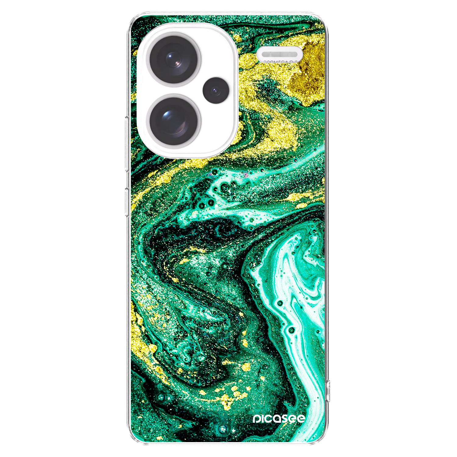 Picasee silikonski prozorni ovitek za Xiaomi Redmi Note 13 Pro+ 5G - Green Gold