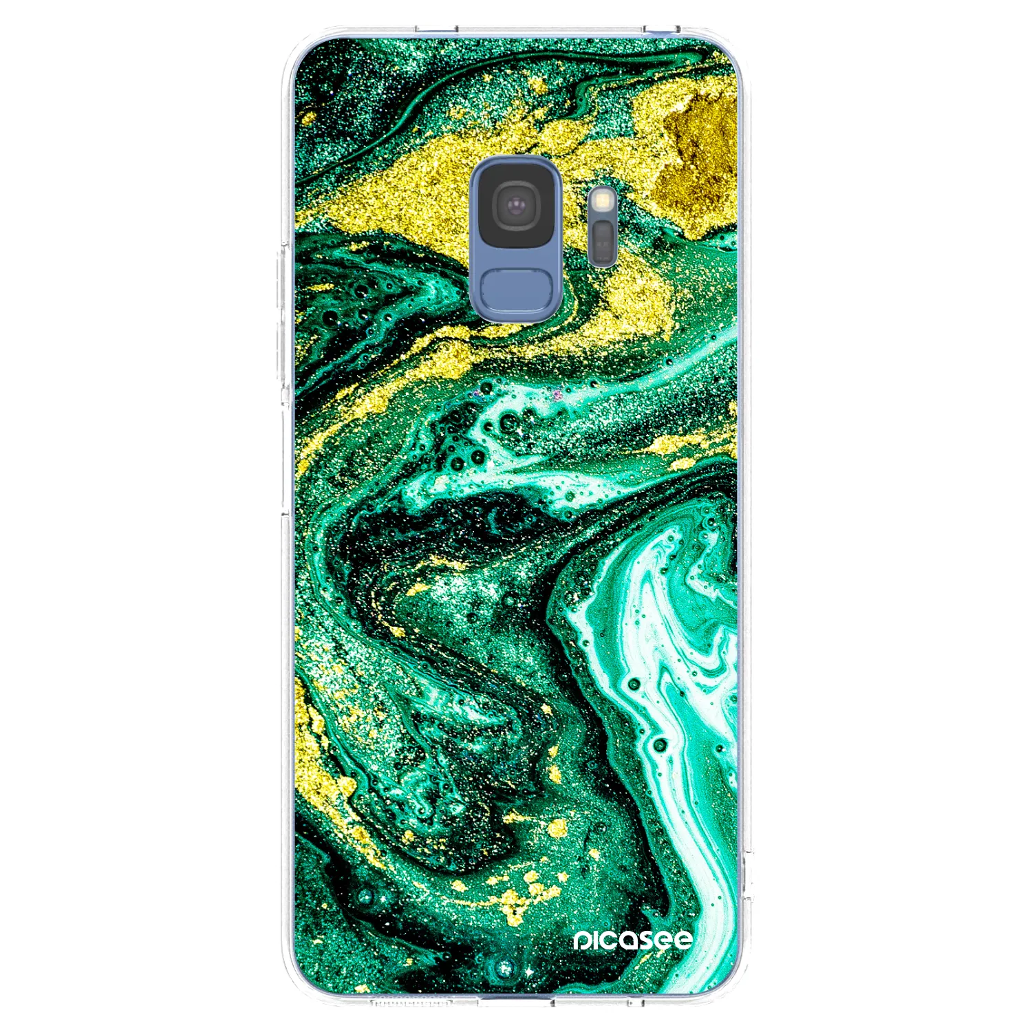Picasee silikonski prozorni ovitek za Samsung Galaxy S9 G960F - Green Gold