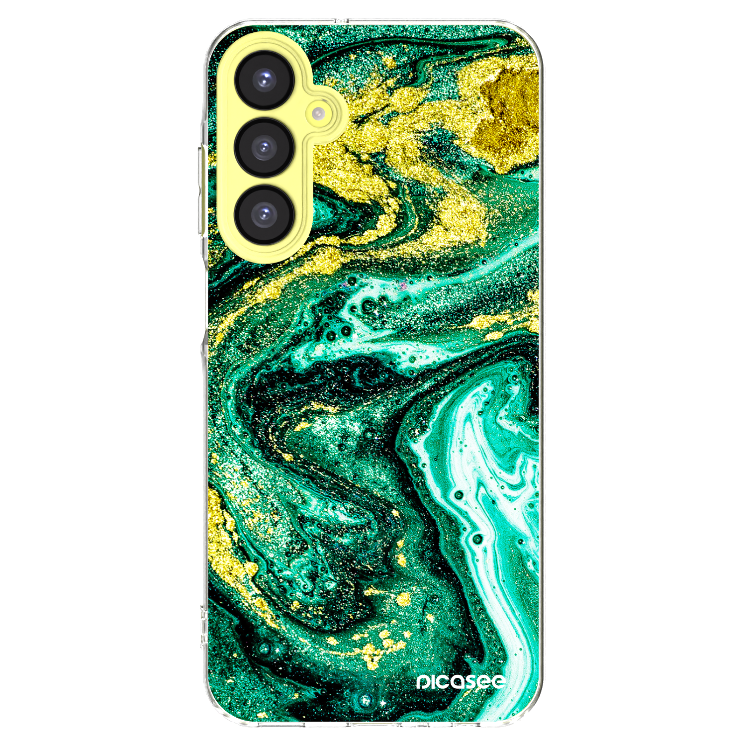 Picasee silikonski prozorni ovitek za Samsung Galaxy A25 A256B 5G - Green Gold