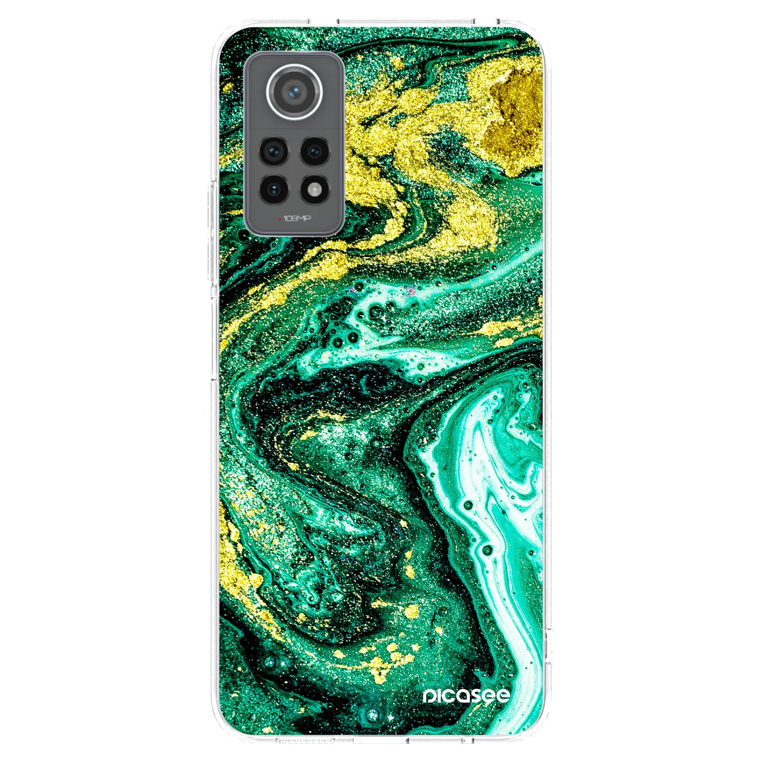 Picasee silikonski prozorni ovitek za Xiaomi Redmi Note 12 Pro 4G - Green Gold