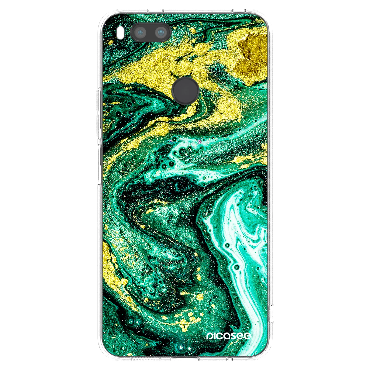 Picasee silikonski prozorni ovitek za Xiaomi Mi A1 Global - Green Gold
