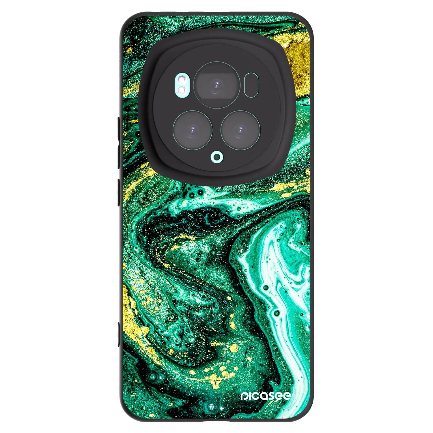 Picasee silikonski črni ovitek za Honor Magic6 Pro - Green Gold