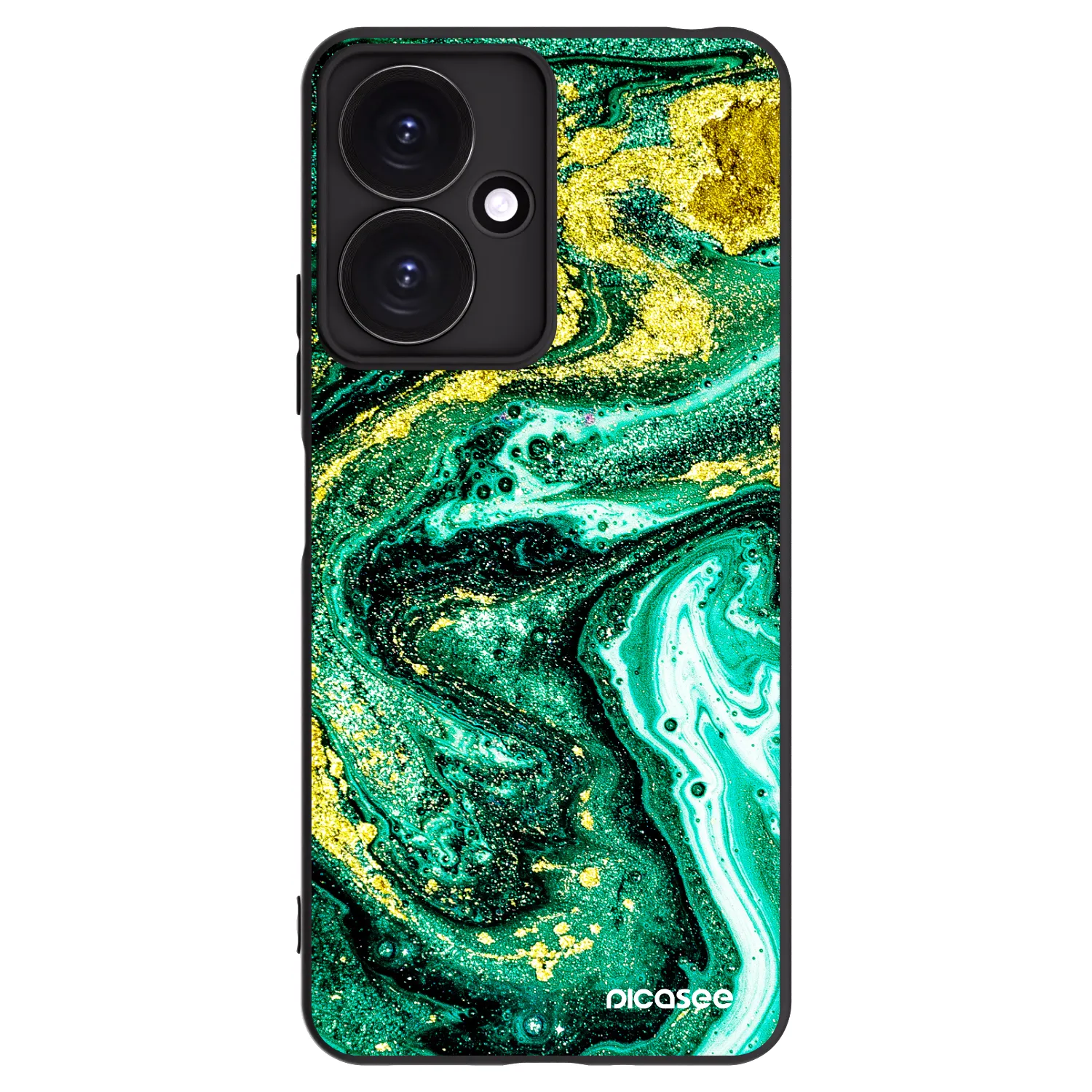 Picasee silikonski črni ovitek za Xiaomi Redmi 13C 5G - Green Gold