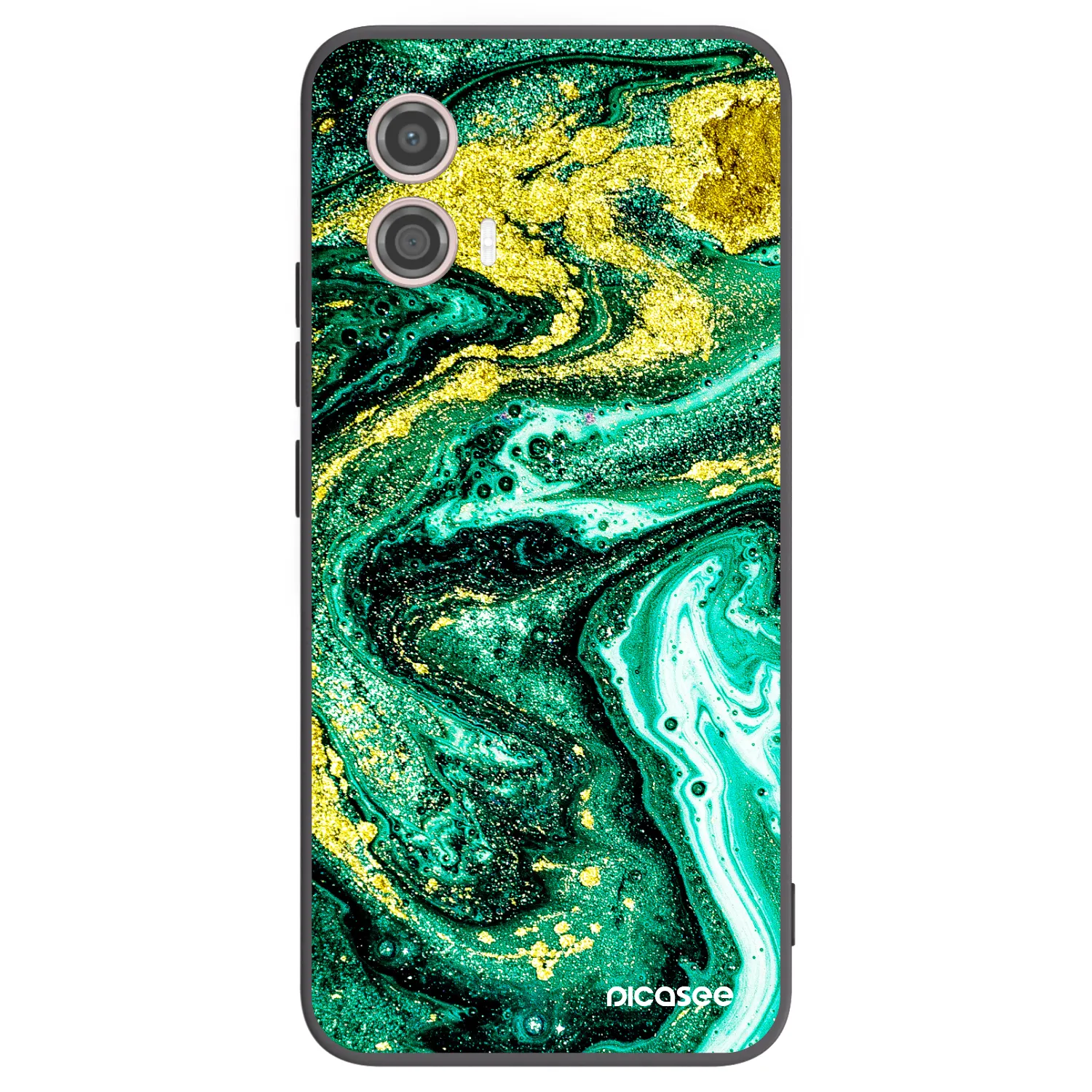 Picasee silikonski črni ovitek za Motorola Moto G53 5G - Green Gold
