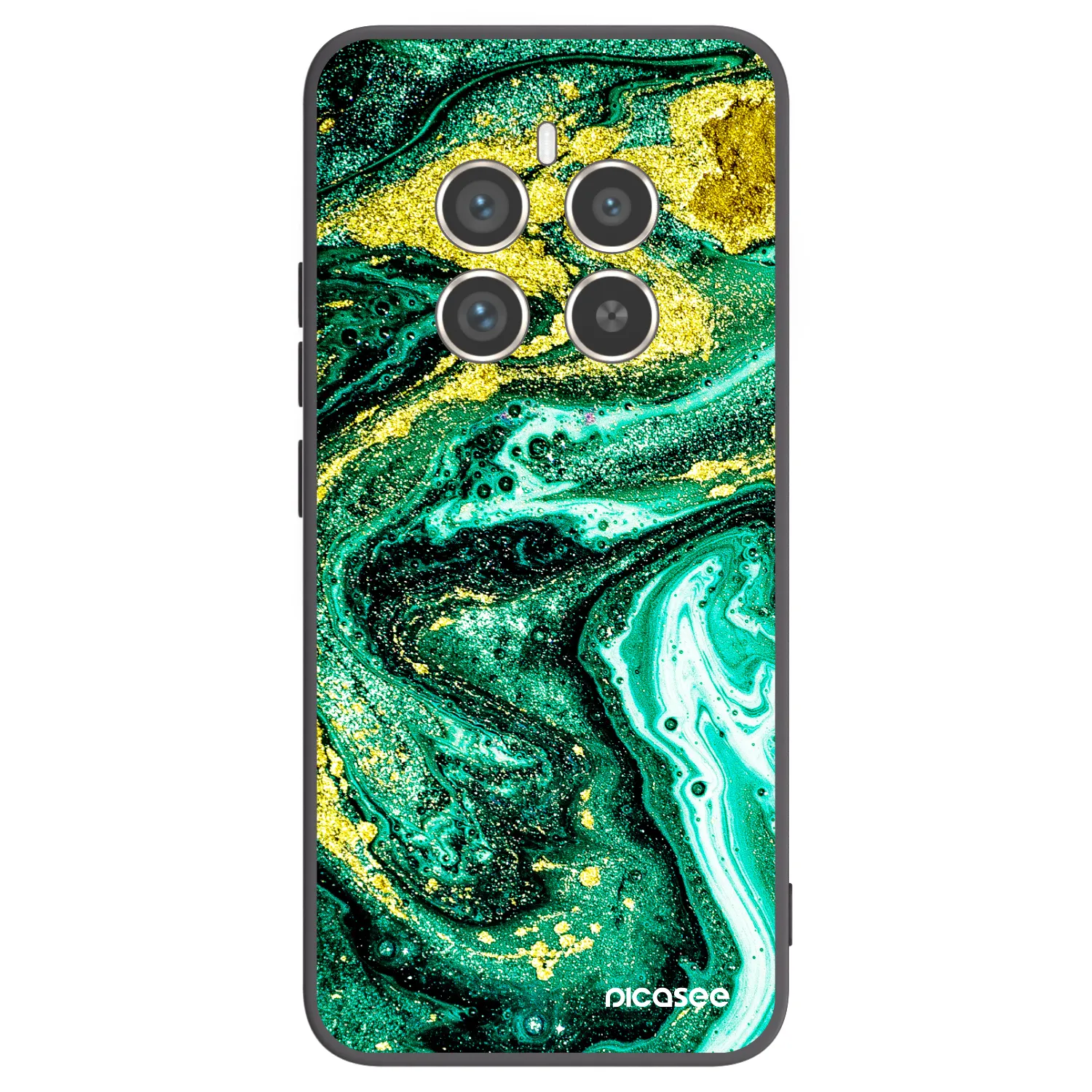 Picasee silikonski črni ovitek za Realme 12 Pro 5G - Green Gold