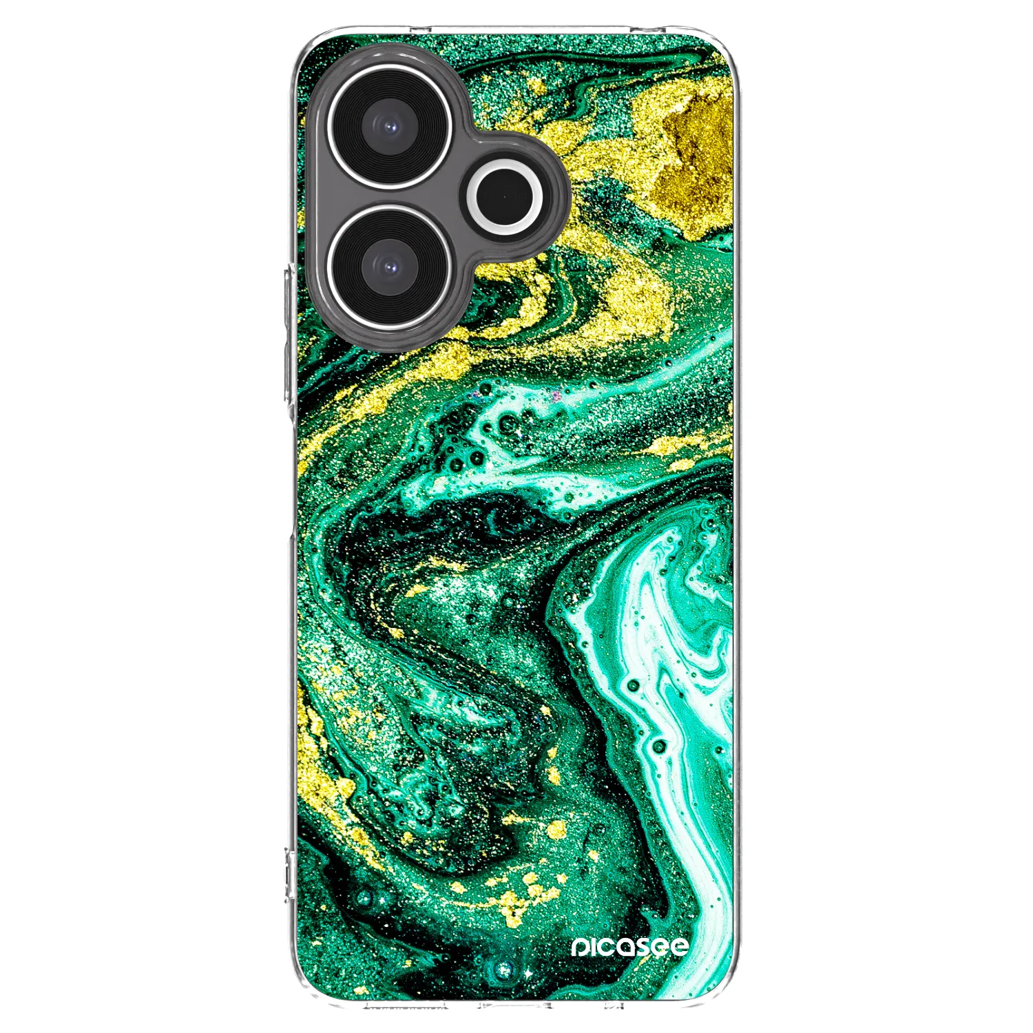 Picasee silikonski prozorni ovitek za Xiaomi Redmi 13 4G - Green Gold