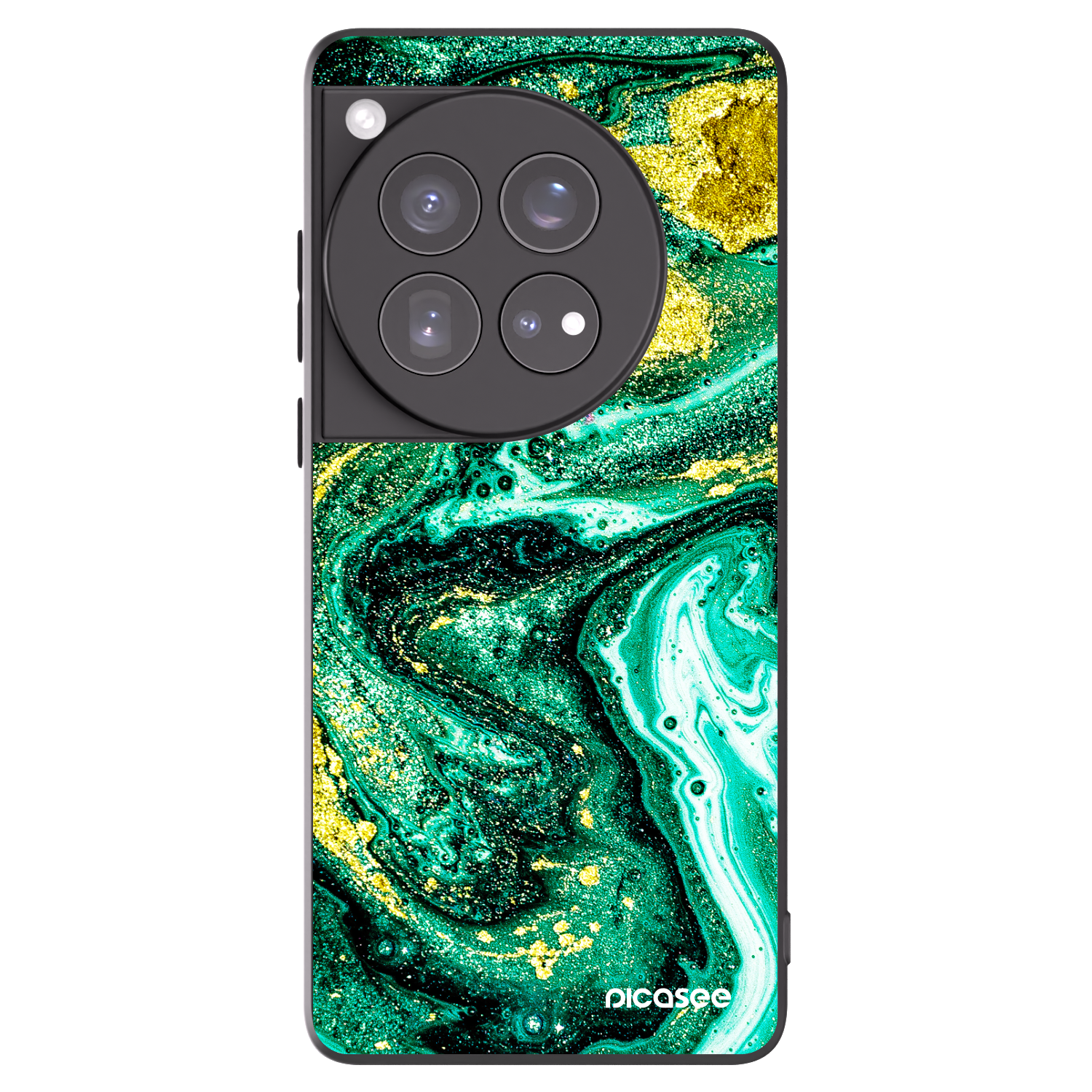 Picasee silikonski črni ovitek za OnePlus 12 5G - Green Gold