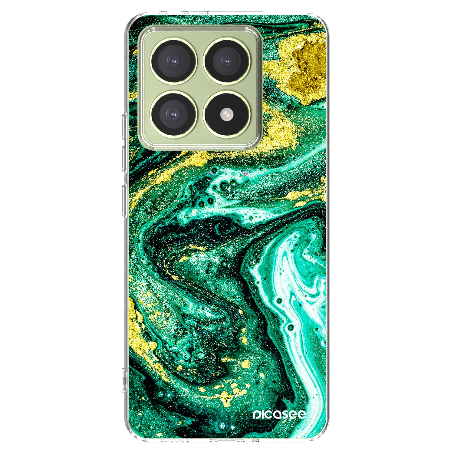 Picasee silikonski prozorni ovitek za Xiaomi 14T - Green Gold