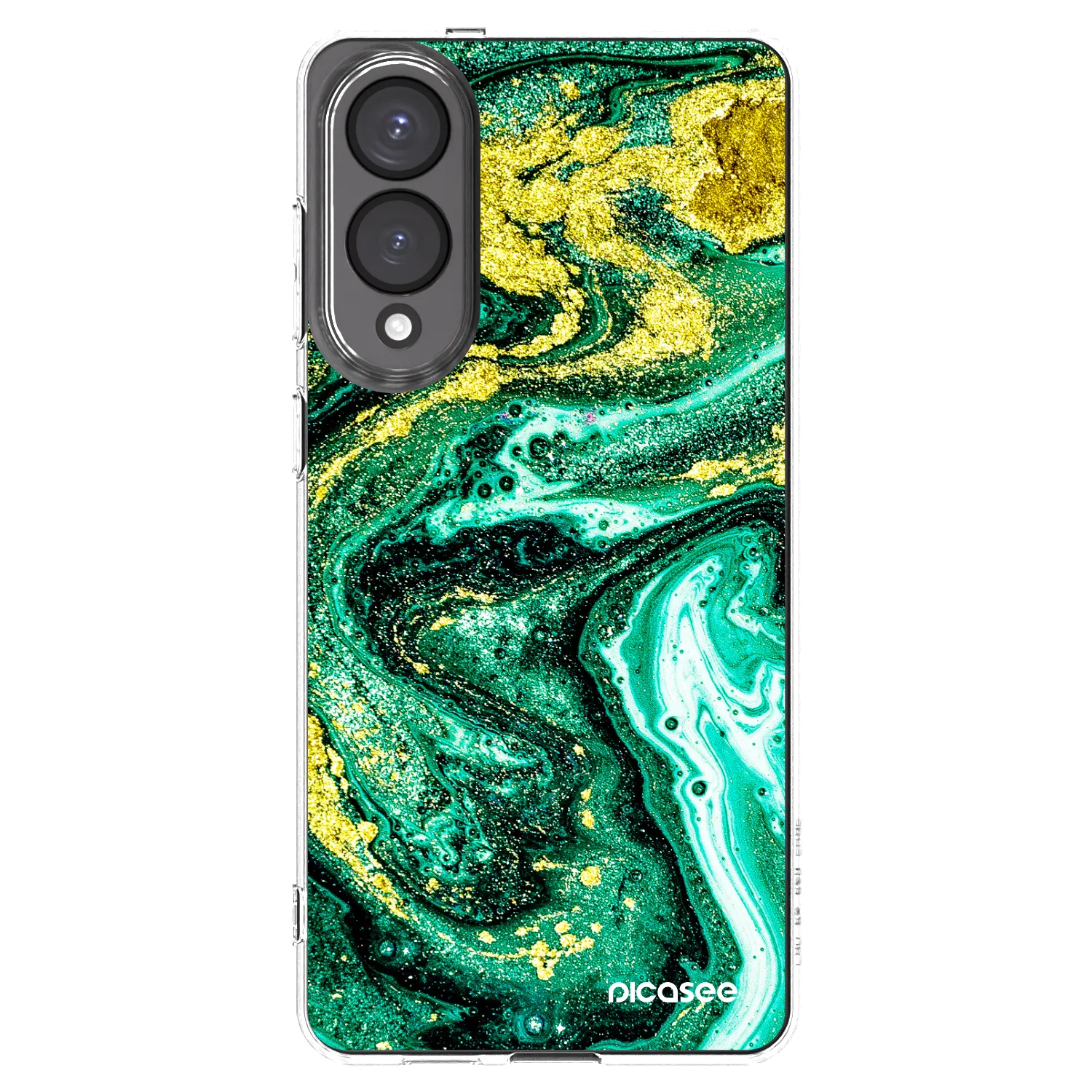 Picasee silikonski prozorni ovitek za Samsung Galaxy S25 Edge 5G - Green Gold