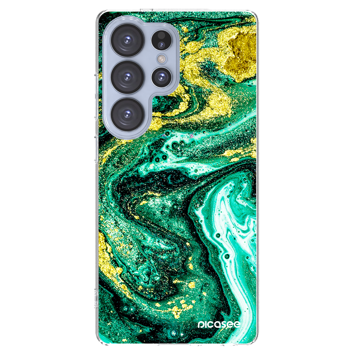 Picasee silikonski prozorni ovitek za Samsung Galaxy S25 Ultra 5G - Green Gold