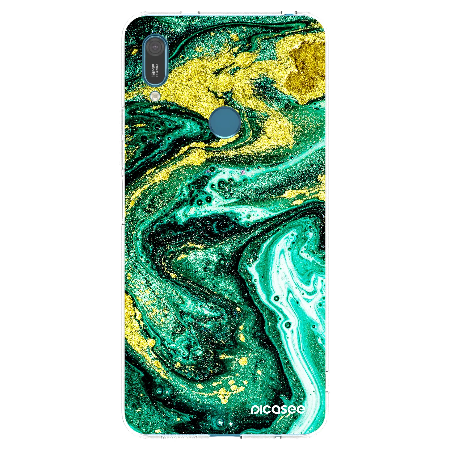 Picasee silikonski prozorni ovitek za Huawei Y7 2019 - Green Gold