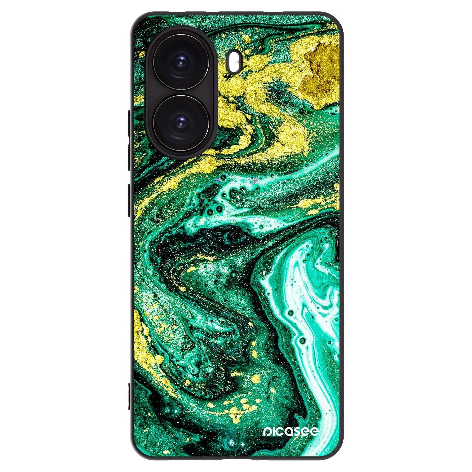 Picasee silikonski črni ovitek za Xiaomi Poco X7 Pro 5G - Green Gold