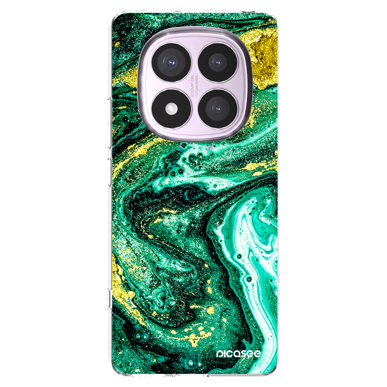 Picasee silikonski prozorni ovitek za Xiaomi Redmi Note 14 Pro 4G - Green Gold