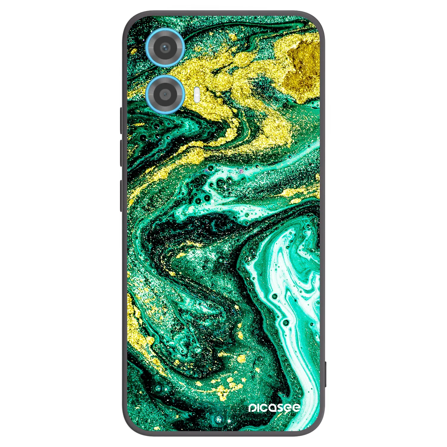 Picasee silikonski črni ovitek za Motorola Moto G34 5G - Green Gold