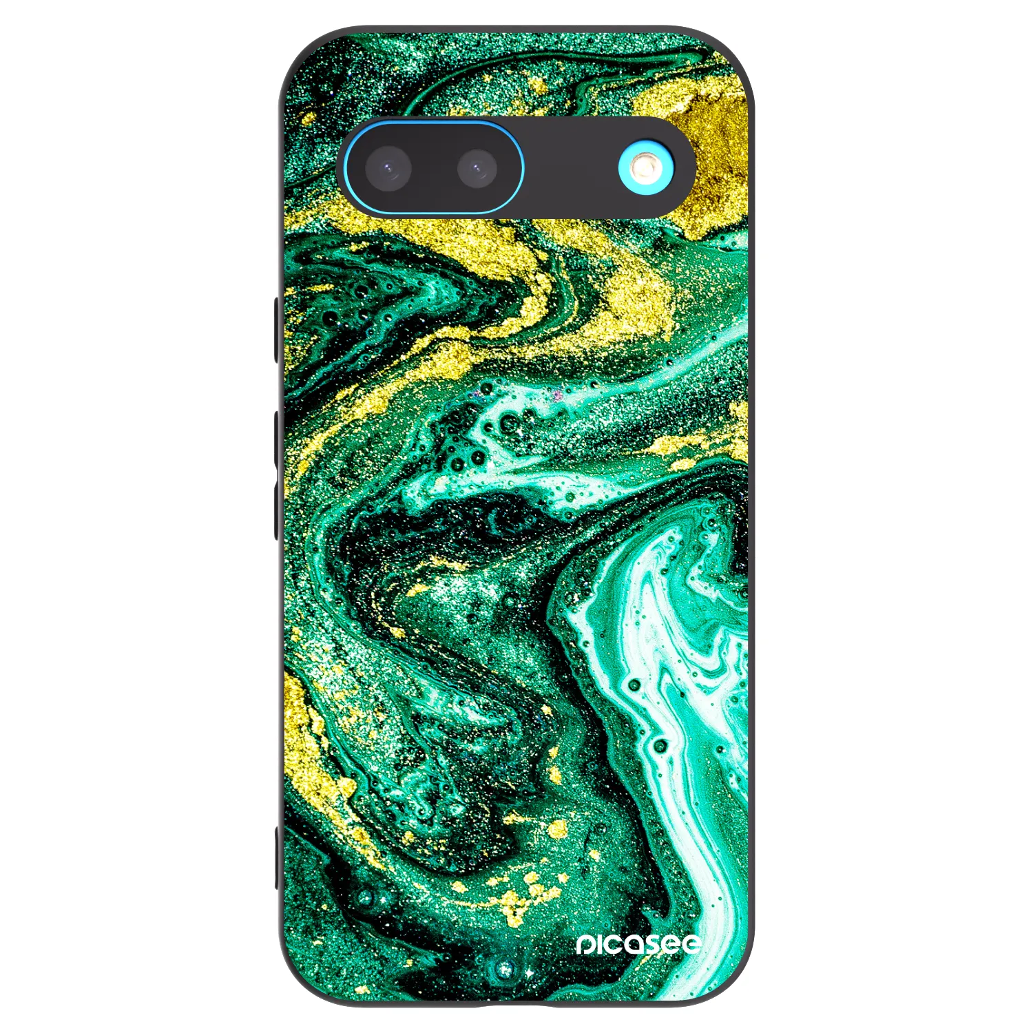 Picasee silikonski črni ovitek za Google Pixel 8 - Green Gold