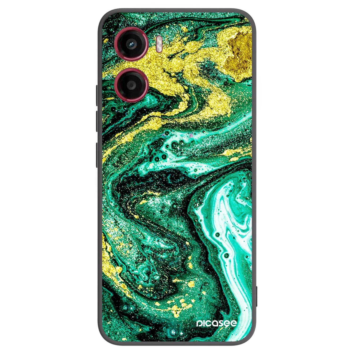 Picasee silikonski črni ovitek za Motorola Moto G05 - Green Gold